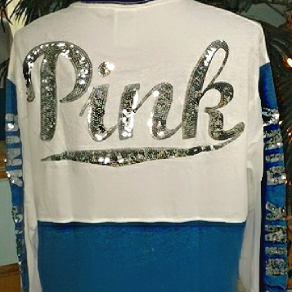 💗 PINK💗 Victoria's Secret BLING Varsity Crew